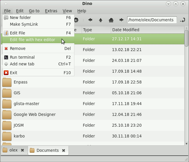 Dino file manager