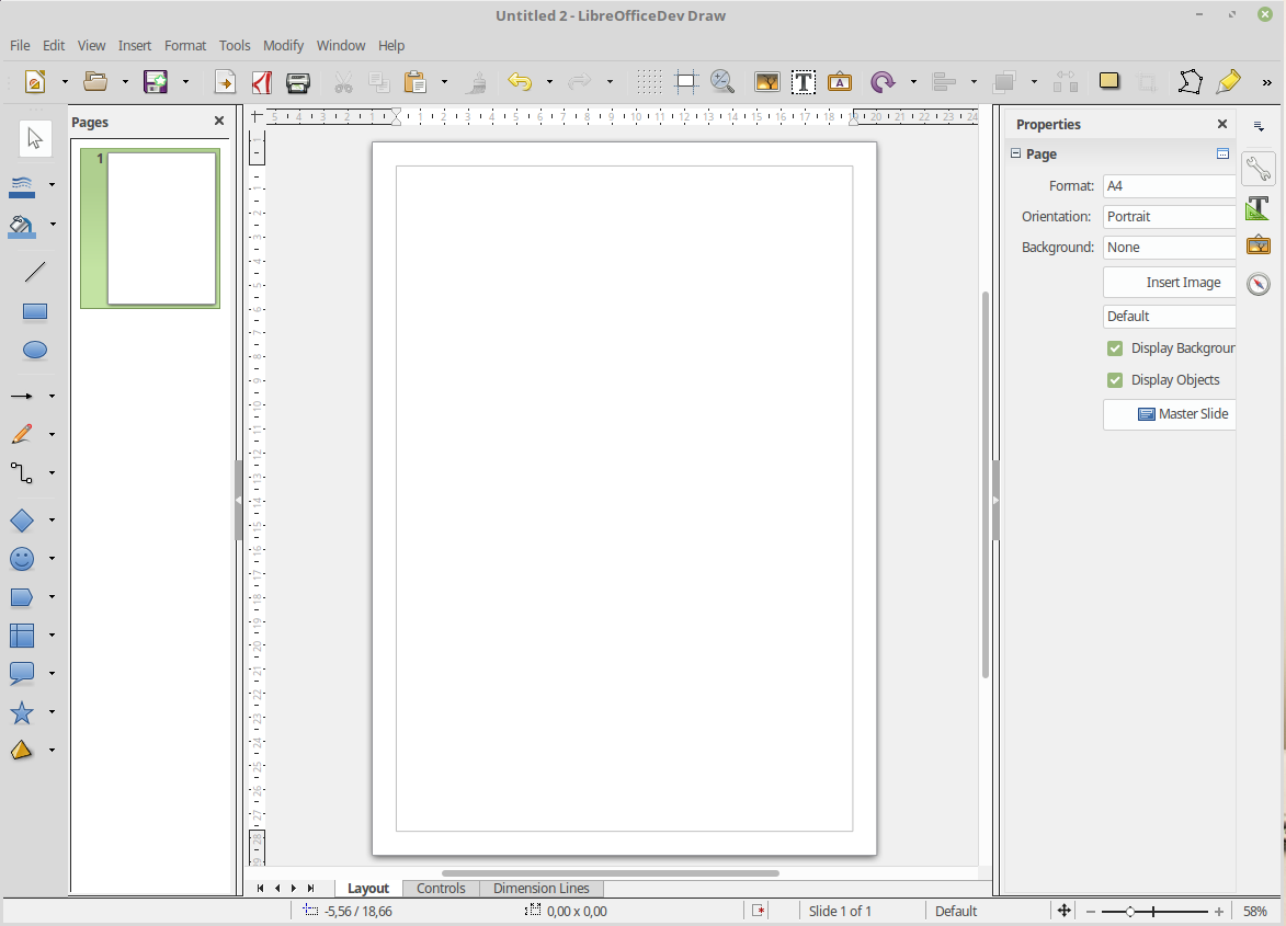 інтерфейс LibreOffice Draw